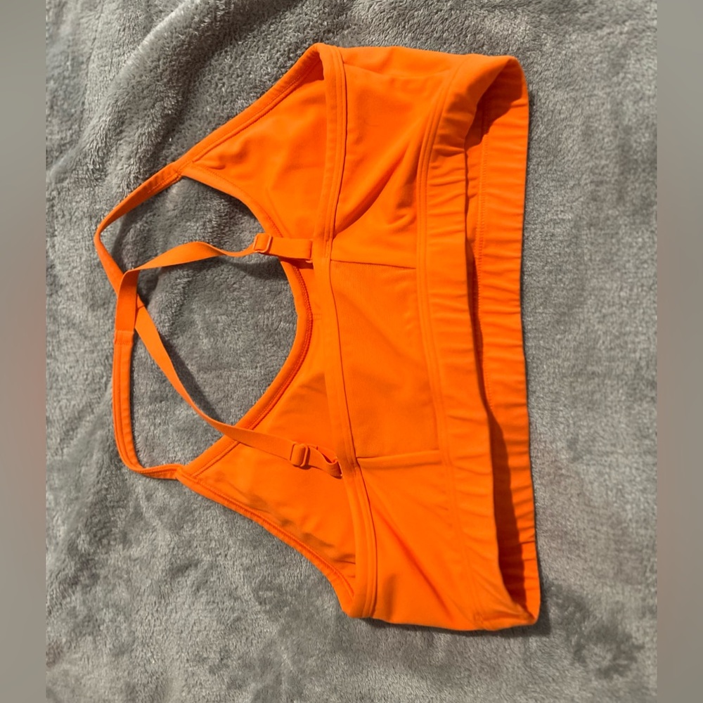 COPY - Orange gym shark sports bra. Size medium
